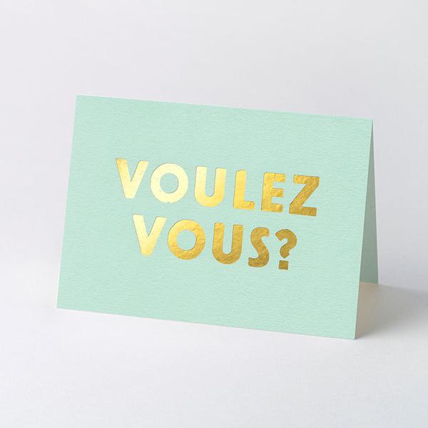 Typoretum Voulez Vous Hot Foil Stamped Greeting Card