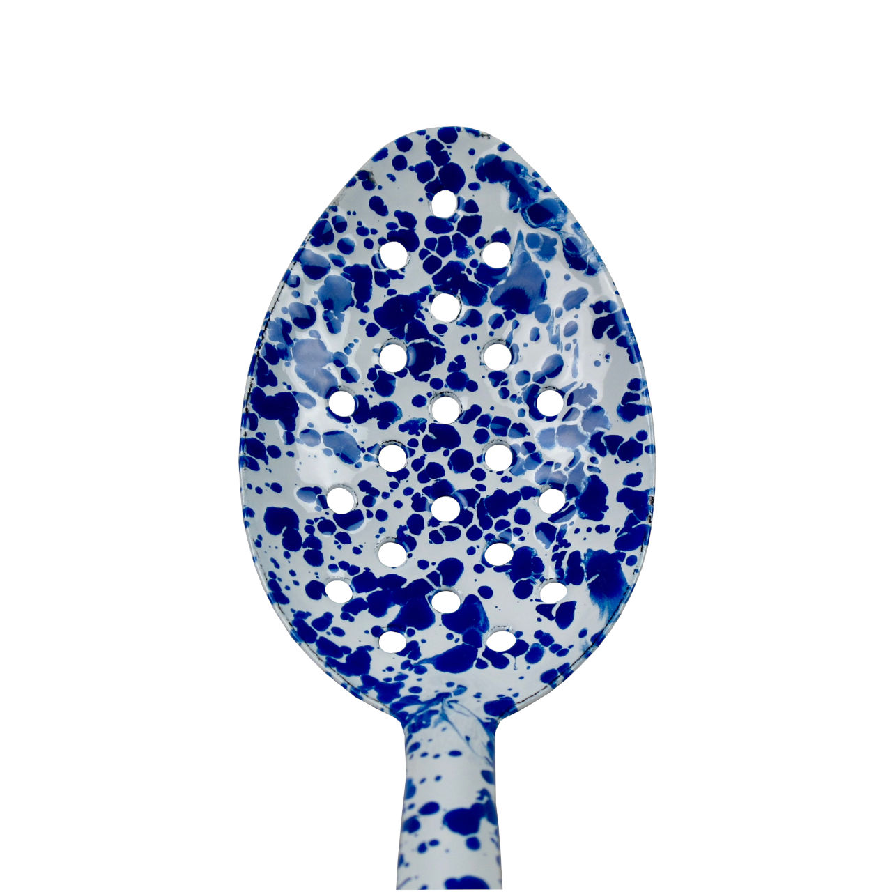 Crow Canyon Home Enamel Splatterware Slotted Spoon - Blue