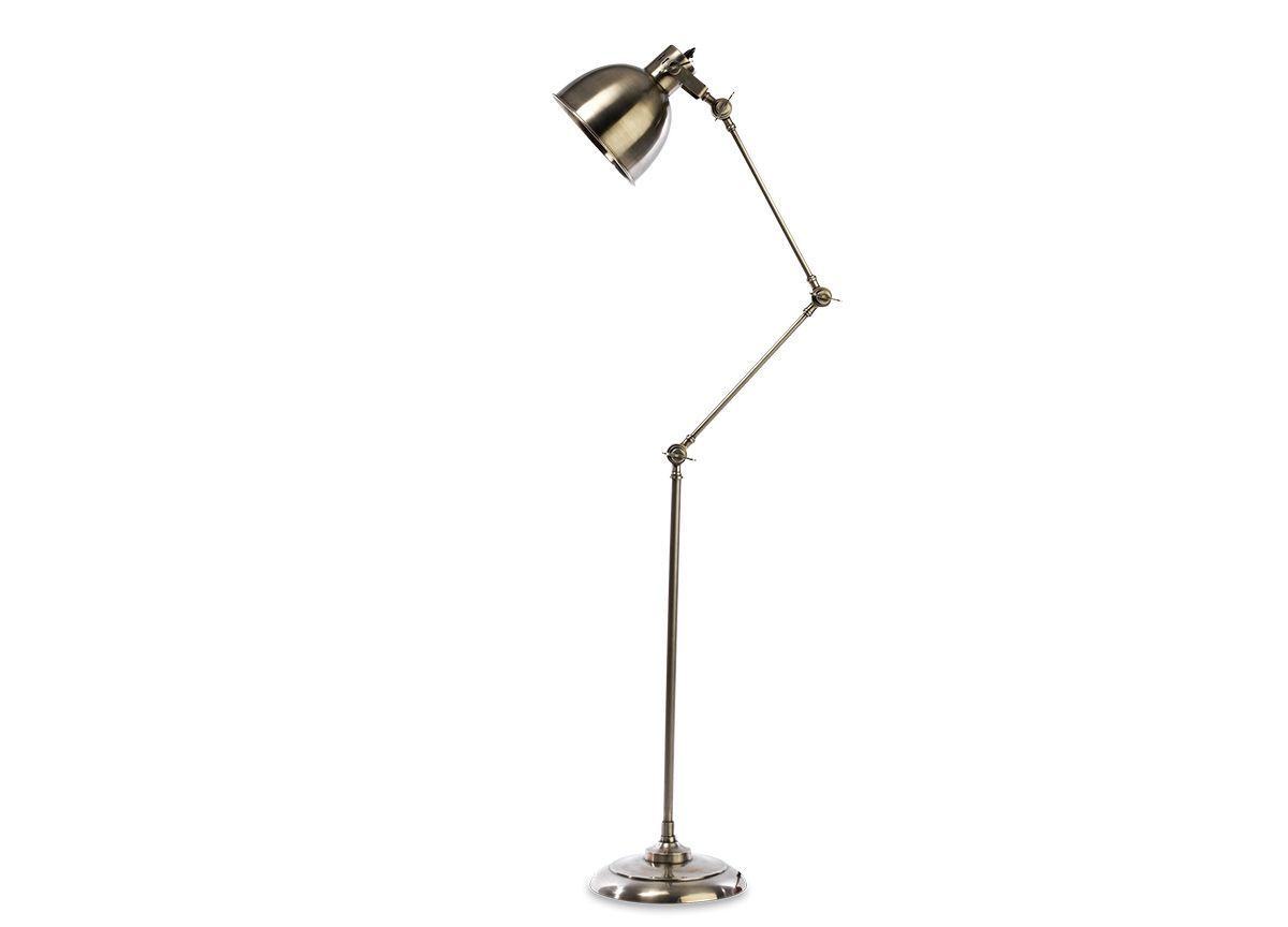 Nkuku Biri Standing Lamp - Aged Silver UK Plug)