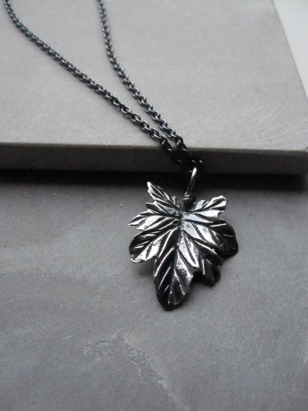 Window Dressing The Soul Oxidised 925 Silver Leaf Necklace