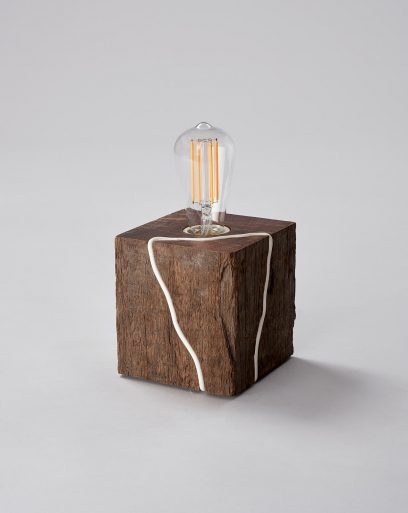 Blom & Blom Cape Fox Wooden Block Desk Lamp