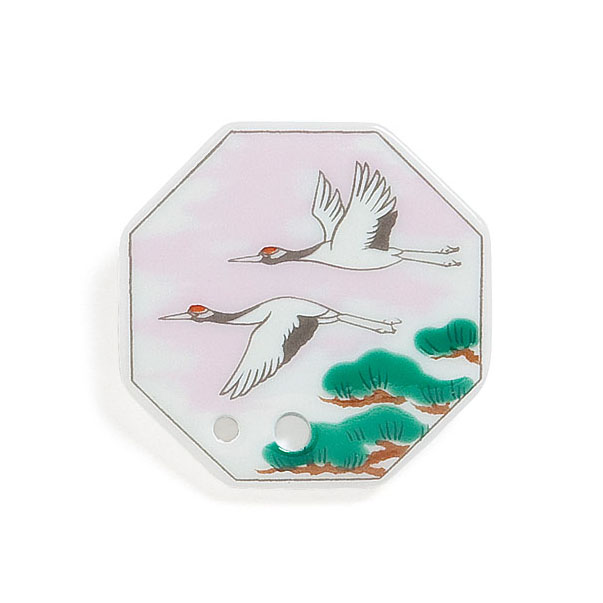 Shoyeido Decorative Porcelain Incense Holder with a Pair of Cranes