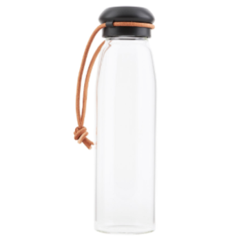 House Doctor Borosilicate Glass Water Bottle with Plastic Lid