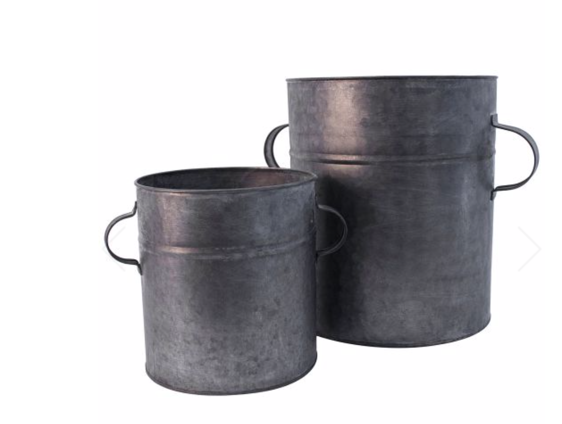 Grand Illusions Zinc Tub with Handles Set of 2