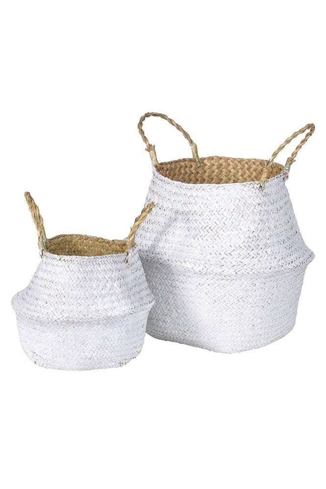 The Home Collection White Grass Basket