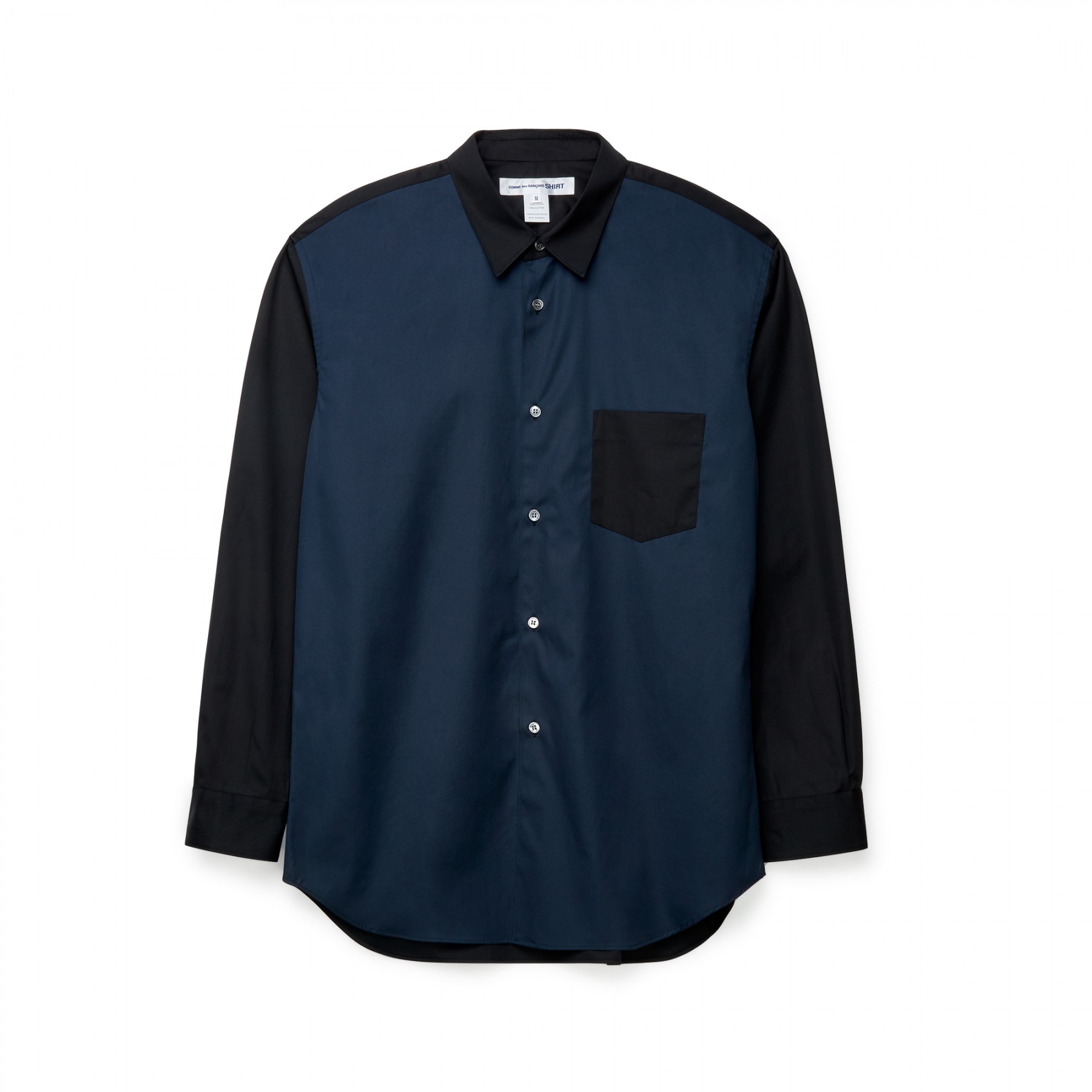 Comme Des Garcons CDG Shirt Forever Regular Fit Poplin Shirt (Navy/Black) CDGS2OFXA-1