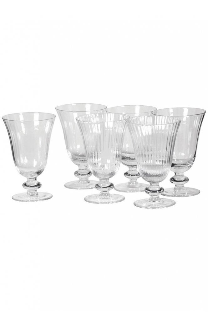 The Home Collection Set Of 6 Ribbed Wine Glasses