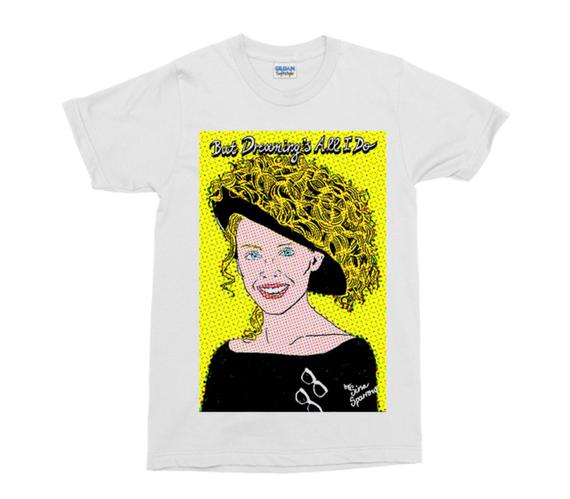 Sina Sparrow “ But Dreaming’s All I Do” Kylie Minogue White Cotton Tee