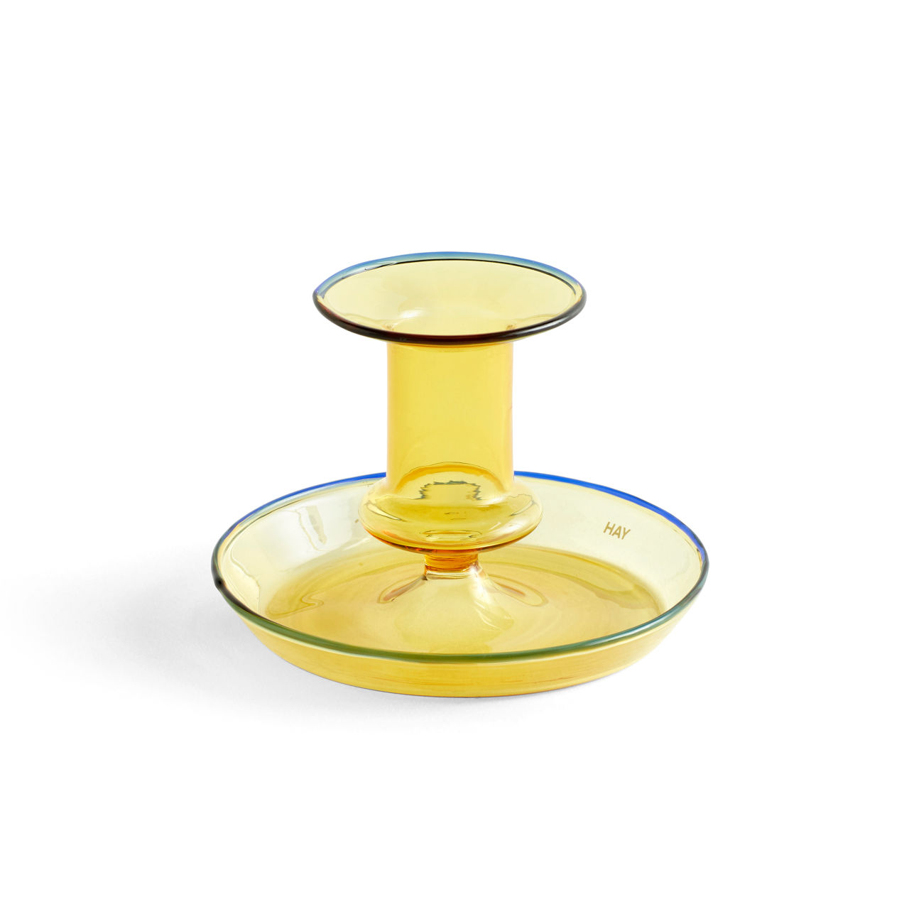 hay-yellow-flare-glass-candlestick