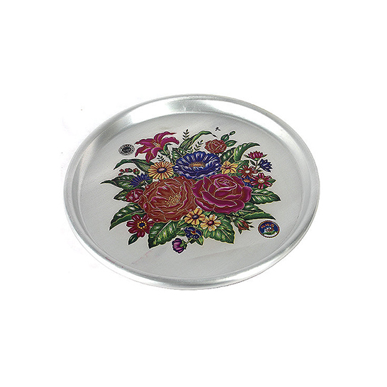 28cm Tin Tray with Flowers Print