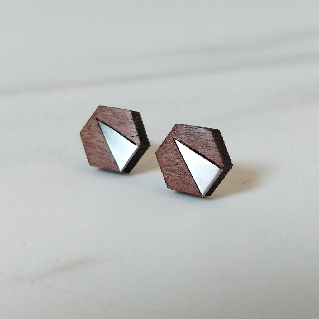 A New Form Jennifer Stud Earrings - Steel