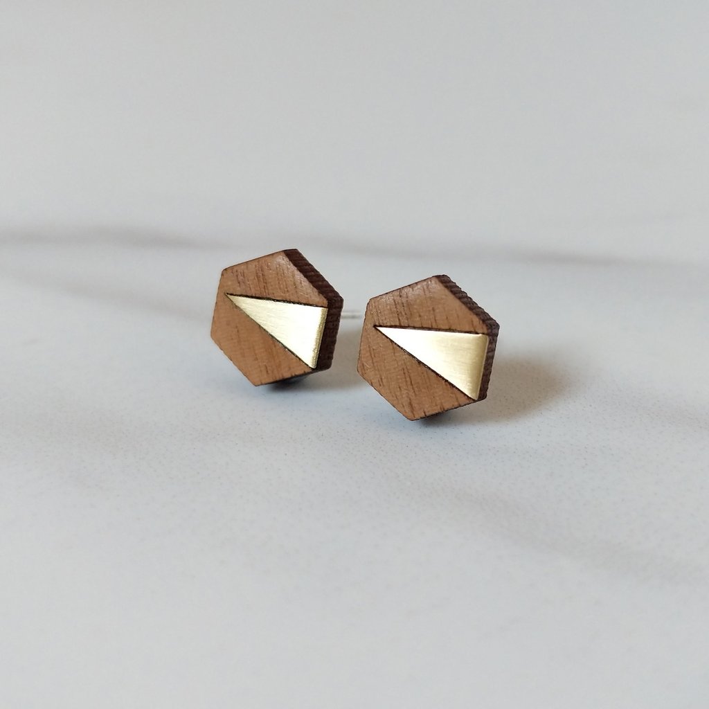 A New Form Jennifer Stud Earrings - Brass