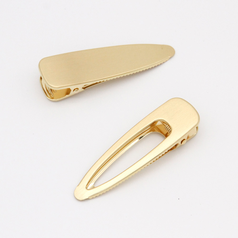 Caroline Gardner Brushed Gold Hair Clips- set of 2