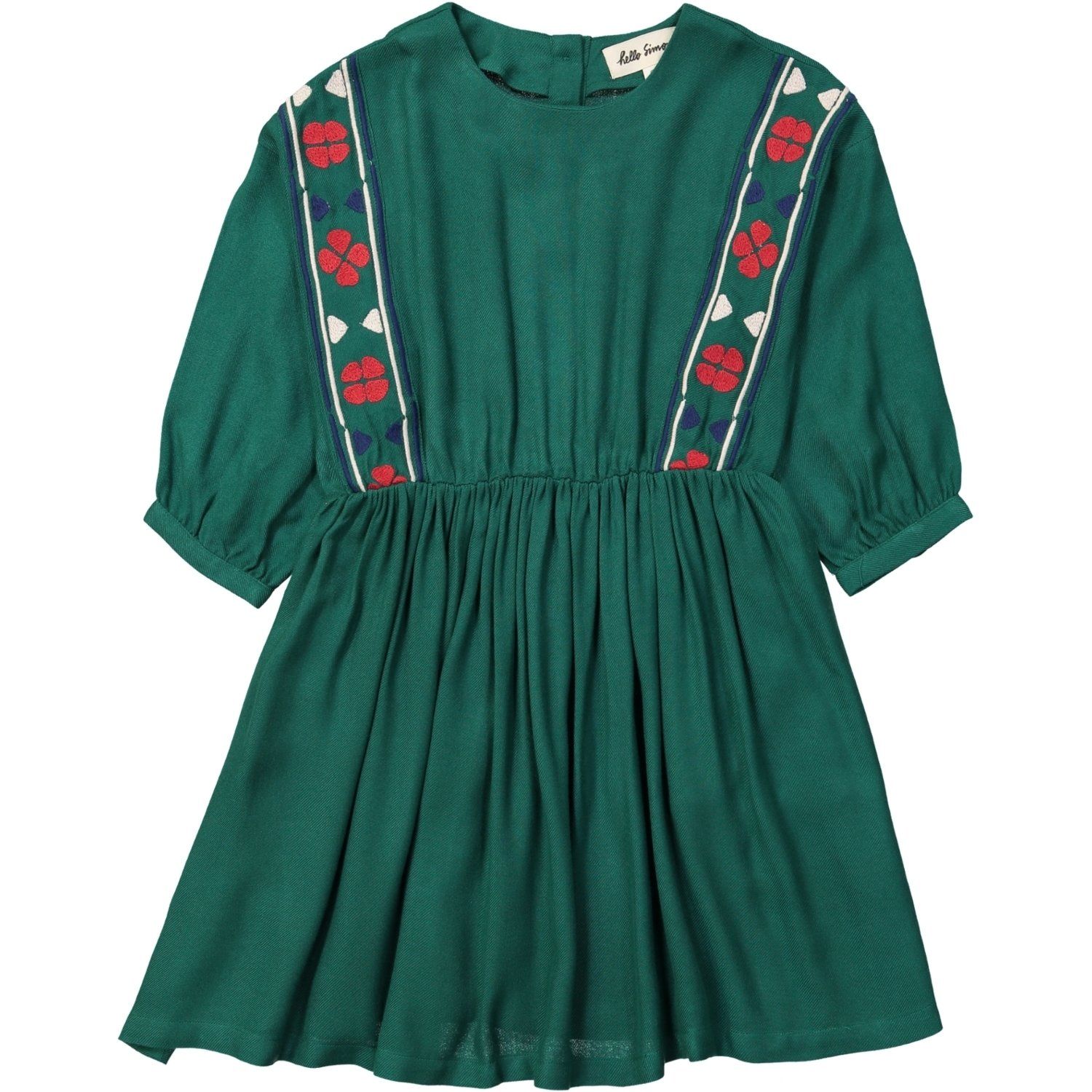 Hello Simone Green Viscose Lara Girls Dress