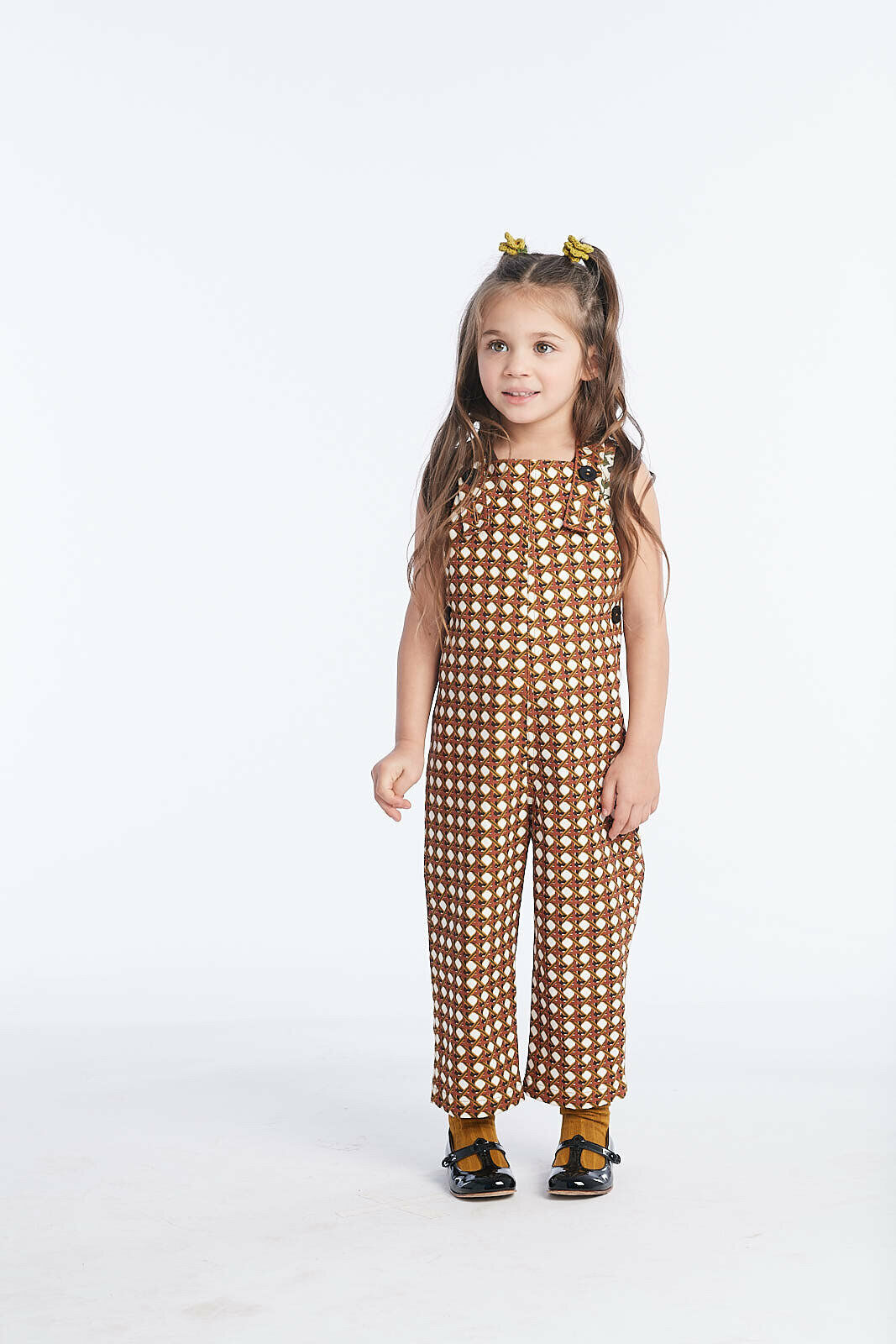 Cotton Canvas Lattice Girls Overall