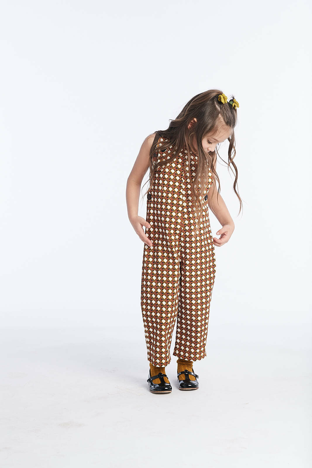 Cotton Canvas Lattice Girls Overall