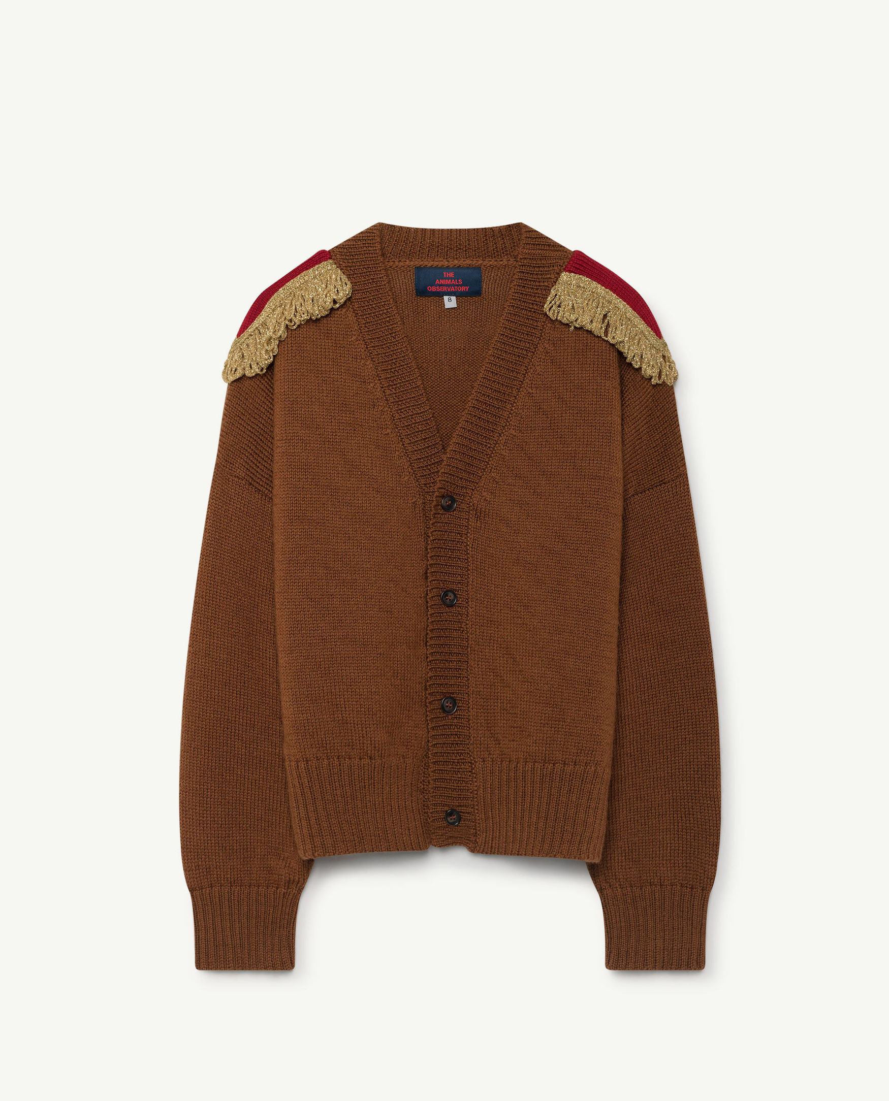 The Animals Observatory Brown Wool Plain Peasant Girls Cardigan