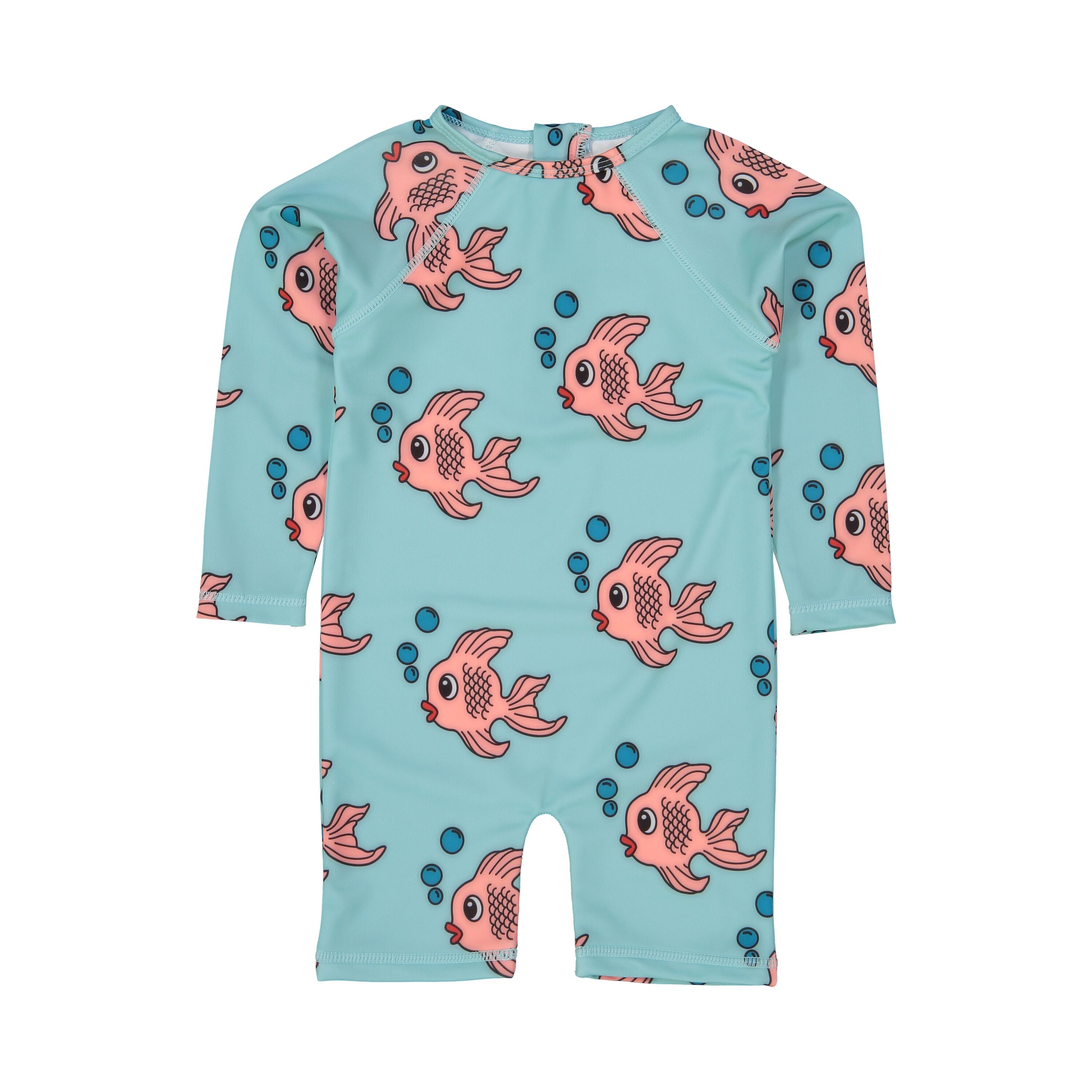 Hugo Loves Tiki Blue Polyester Fish Rash Guard