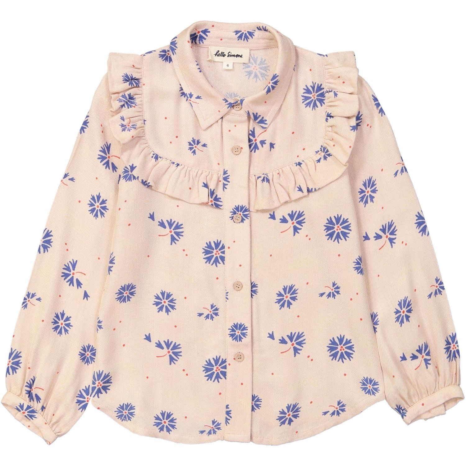 Hello Simone Rose Viscose Cornflower Leonie Girls Shirt