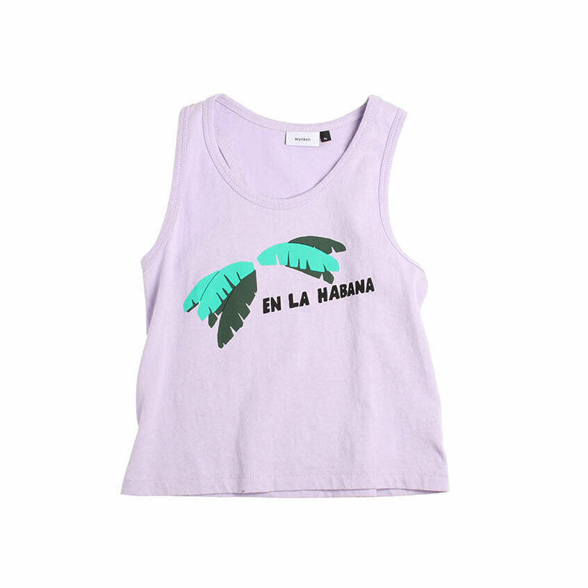 Wynken Lilac Cotton Banana Leaf Kids Vest