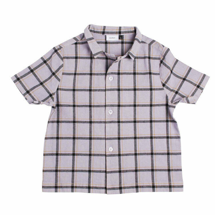 Wynken Cotton Sunset Check Cuban Kids Shirt