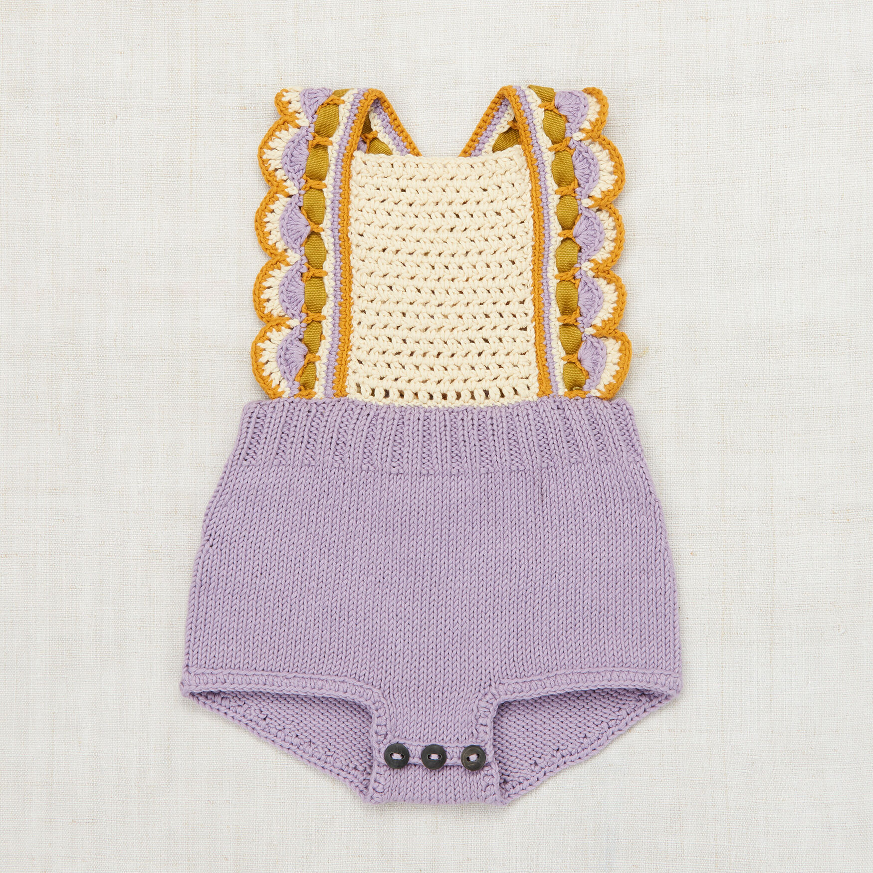 Misha & Puff Lavender Pima Cotton Prairie Baby Romper