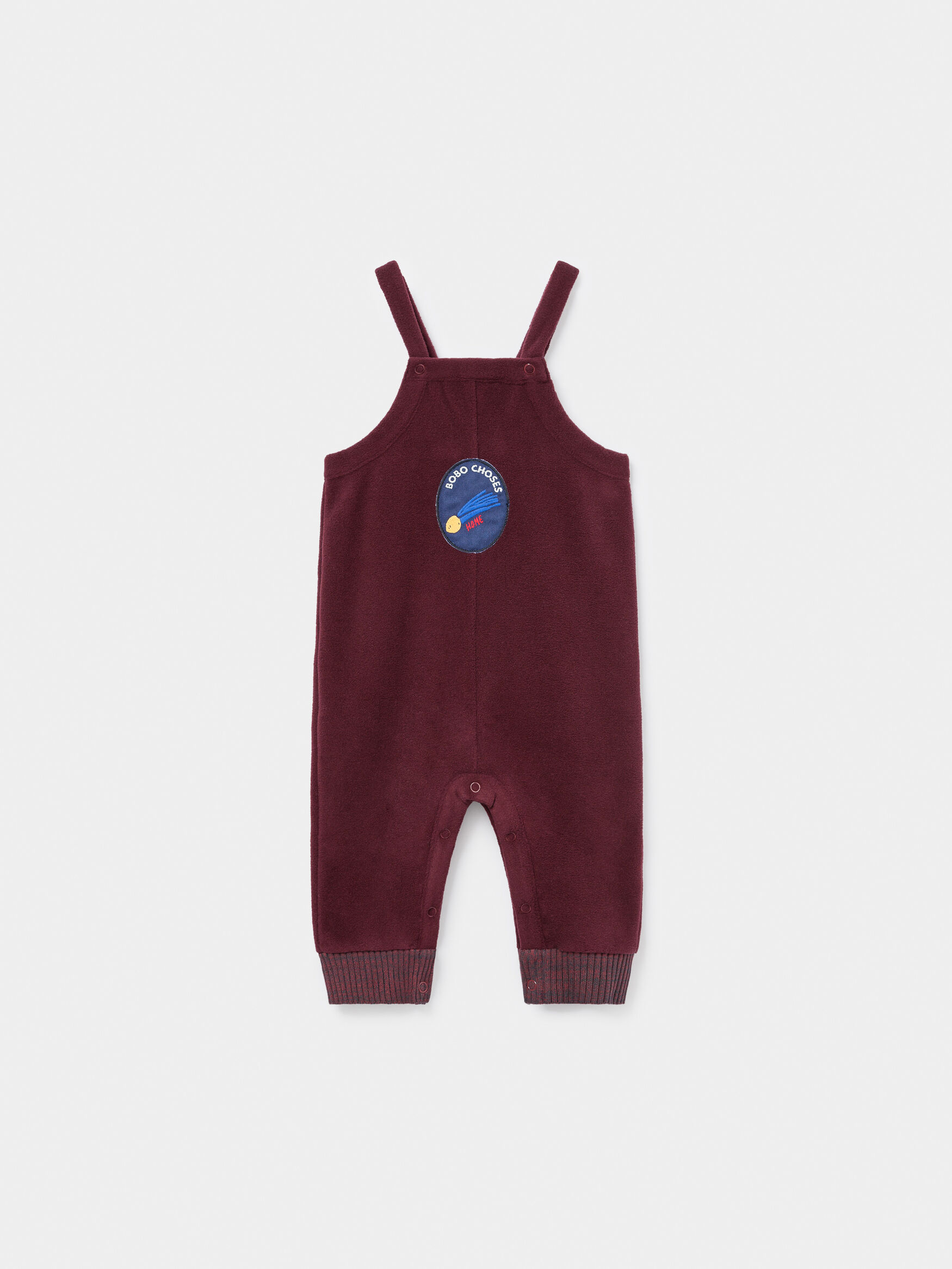 Bobo Choses Maroon Polyester Patch Polar Fleece Baby Jumpsuit