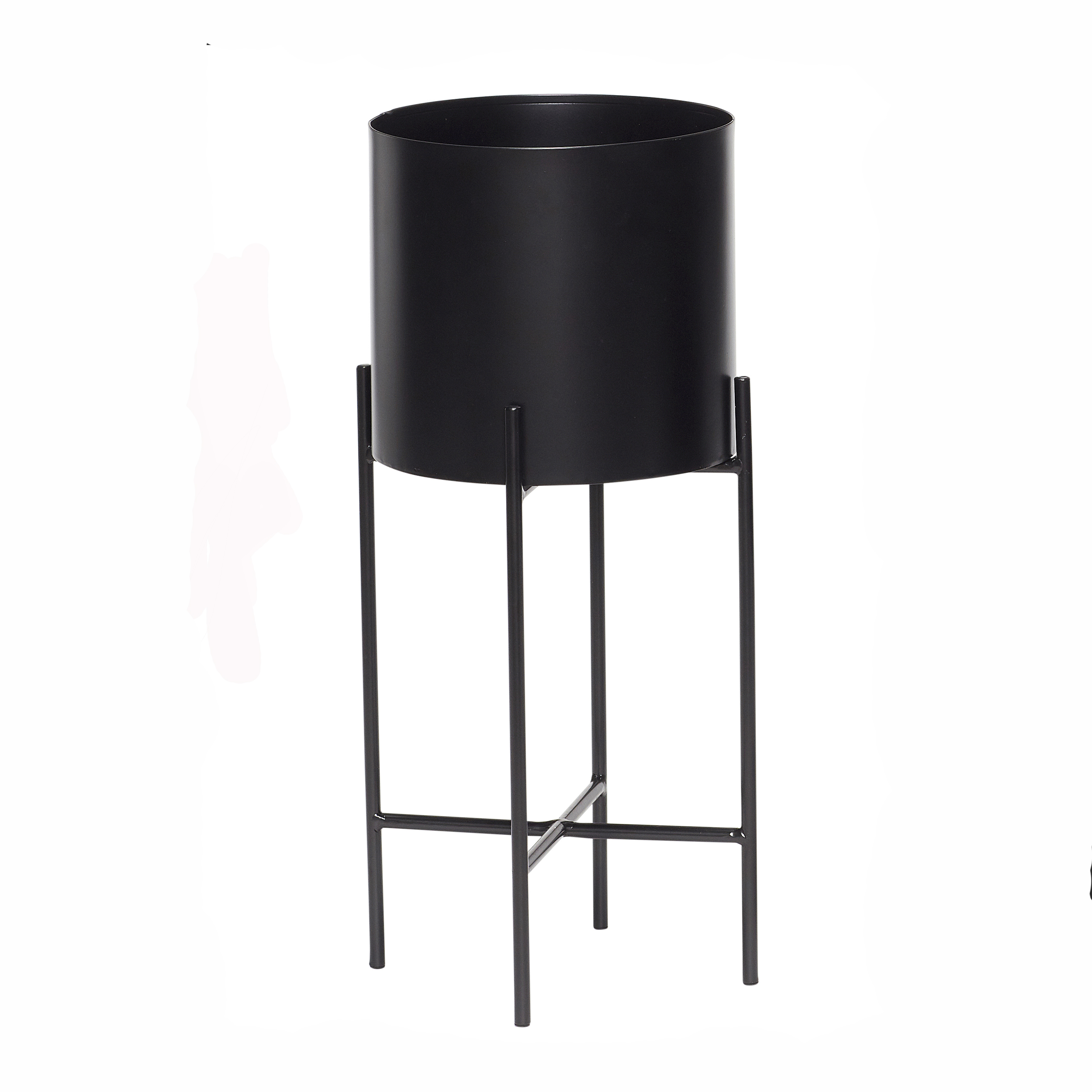 Hubsch Tall Black Metal Standing Planter 