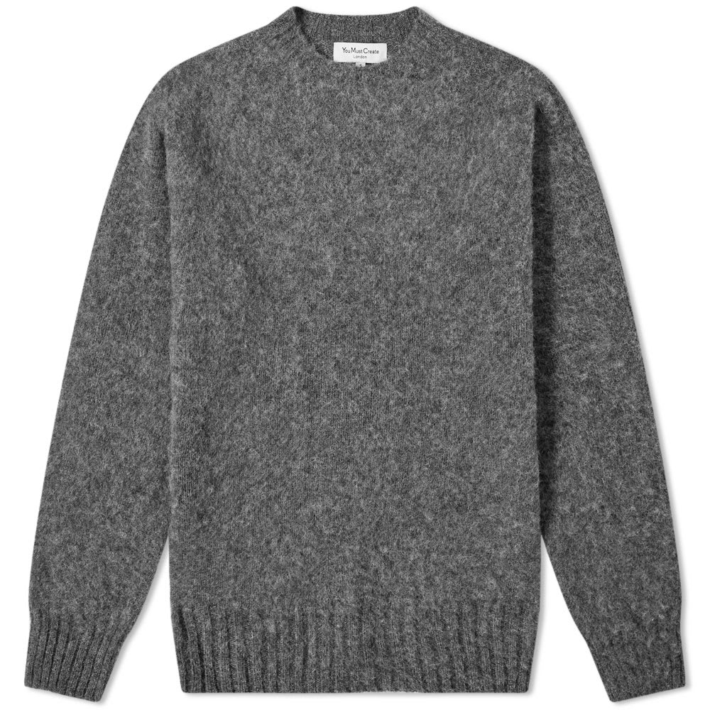 YMC Suedehead Crew Knit - Charcoal