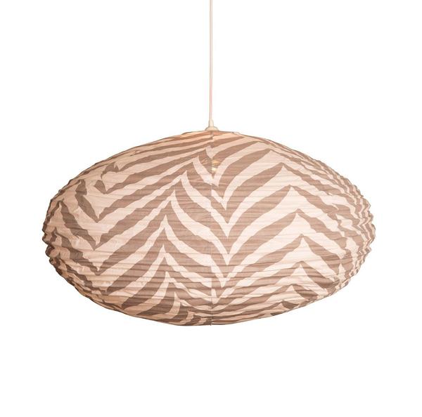 Curiouser and Curiouser Small 60cm Cream and Grey Zebra Cotton Pendant Lampshade