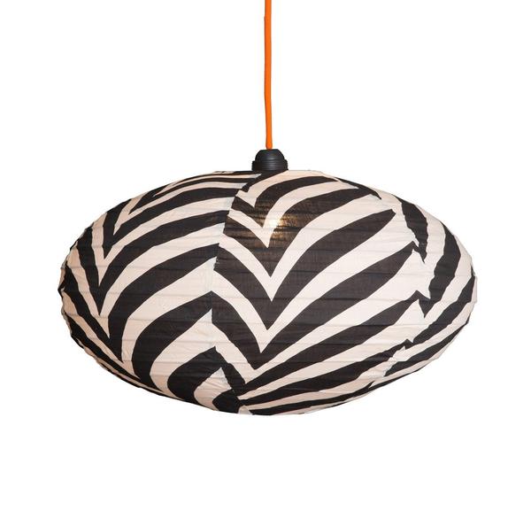 Curiouser and Curiouser Large 80cm Cream & Black Zebra Cotton Pendant Lampshade