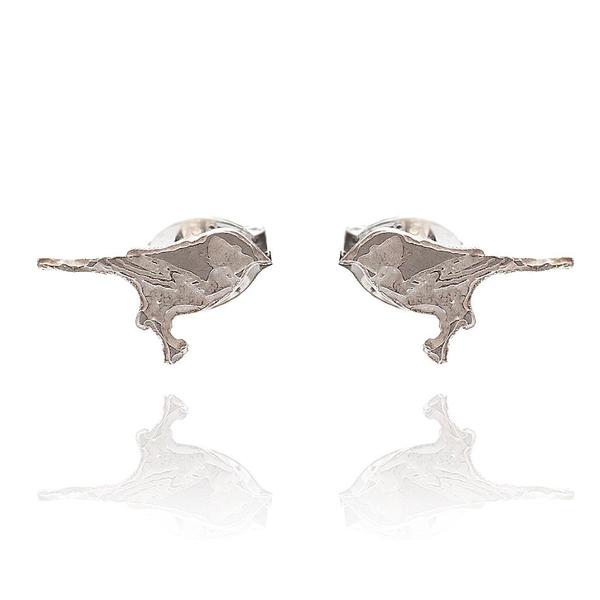 Amanda Coleman Tiny Sterling Silver Bird Stud Earrings