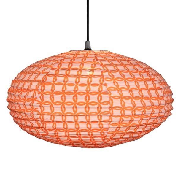 Curiouser and Curiouser Small 60cm Cream and Orange Ring Cotton Pendant Lampshade