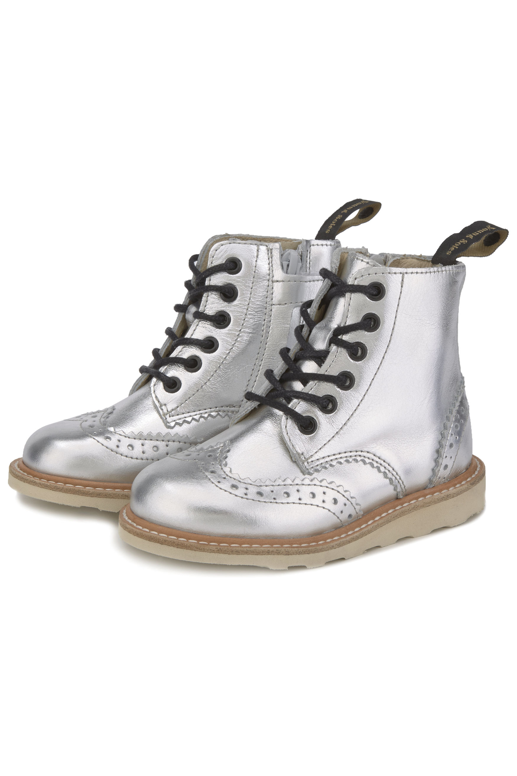 Young Soles Silver Leather Sidney Baby Boots