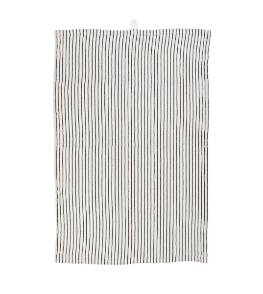 White and Black Cotton Striped Cloth