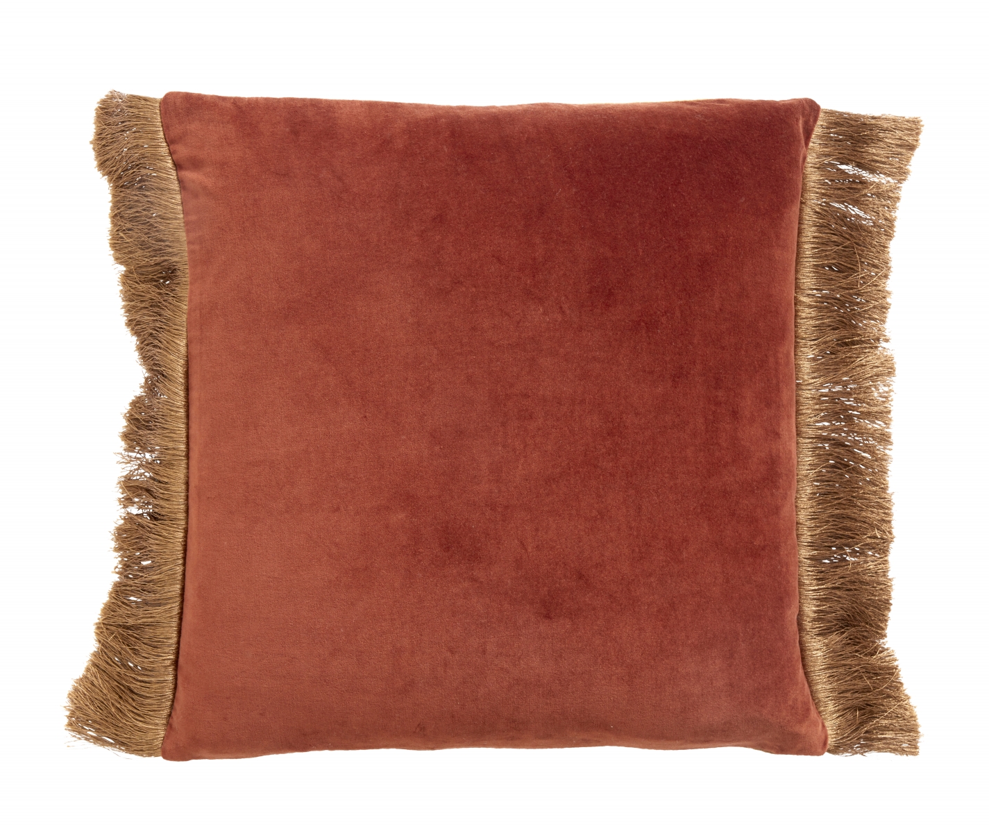 Nordal Terracota Velvet Cushion With Fringes