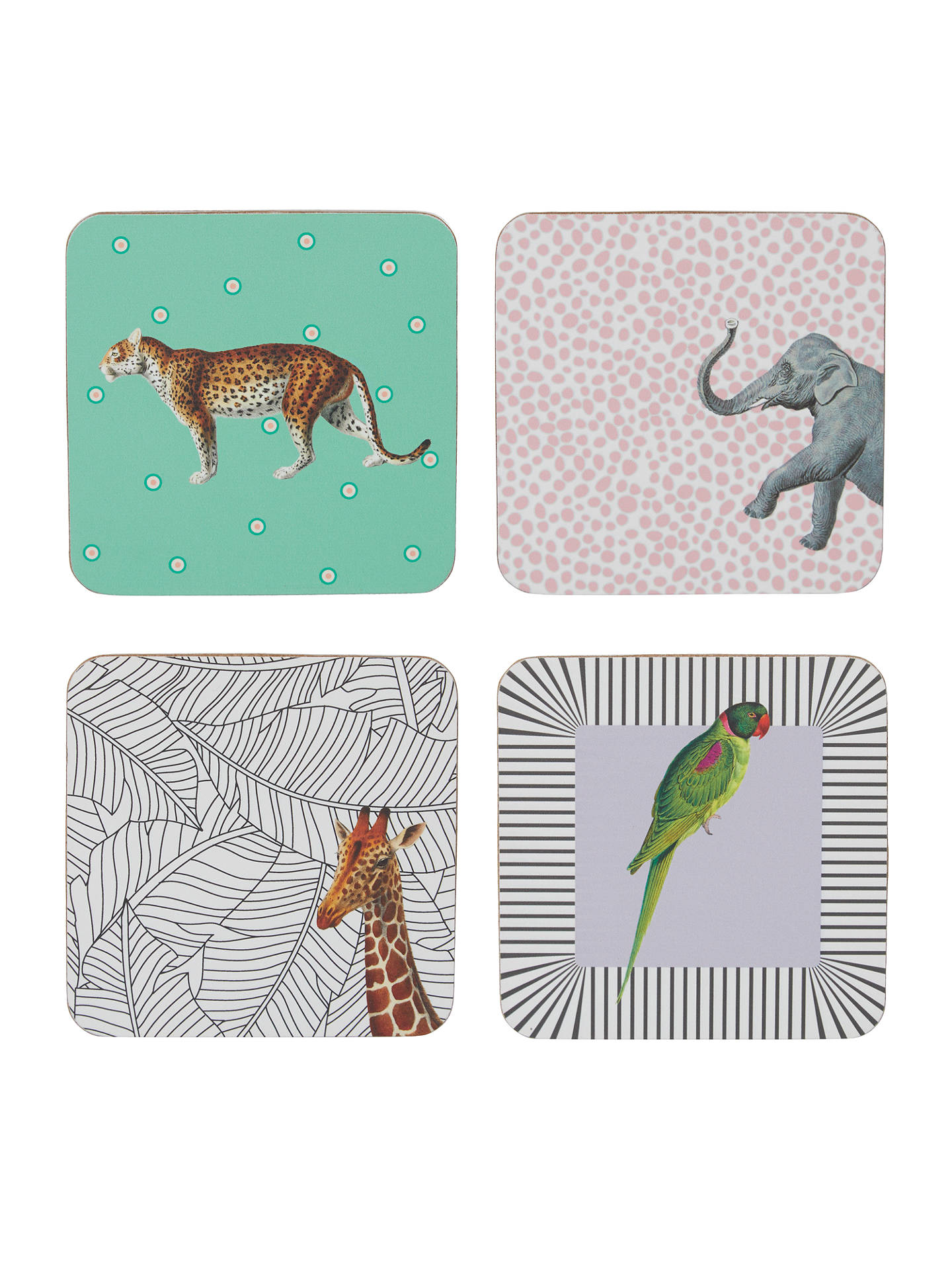 Yvonne Ellen Set of 4 Safari Animal Coasters