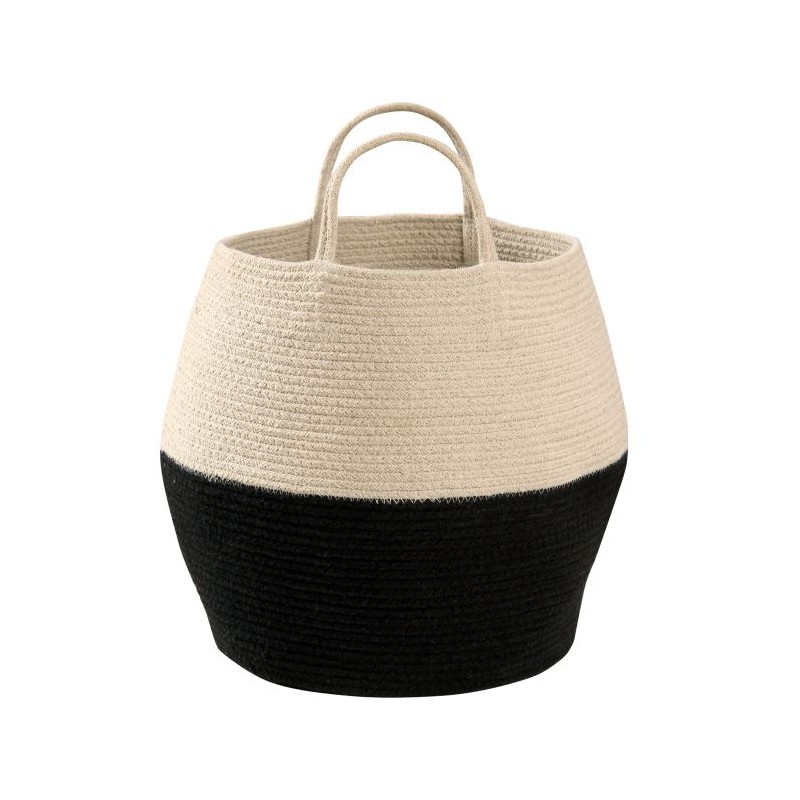 Lorena Canals Black Cotton Batik Basket