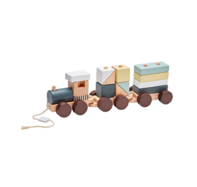 Kids Concept Nature Rubberwood Blocks Train