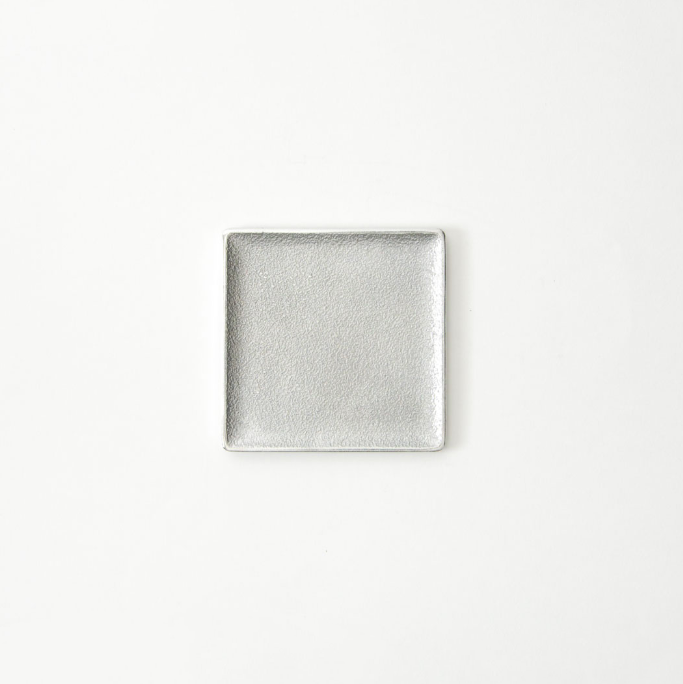 Sumitani Saburo Shoten Small Silver Tin Square Tray