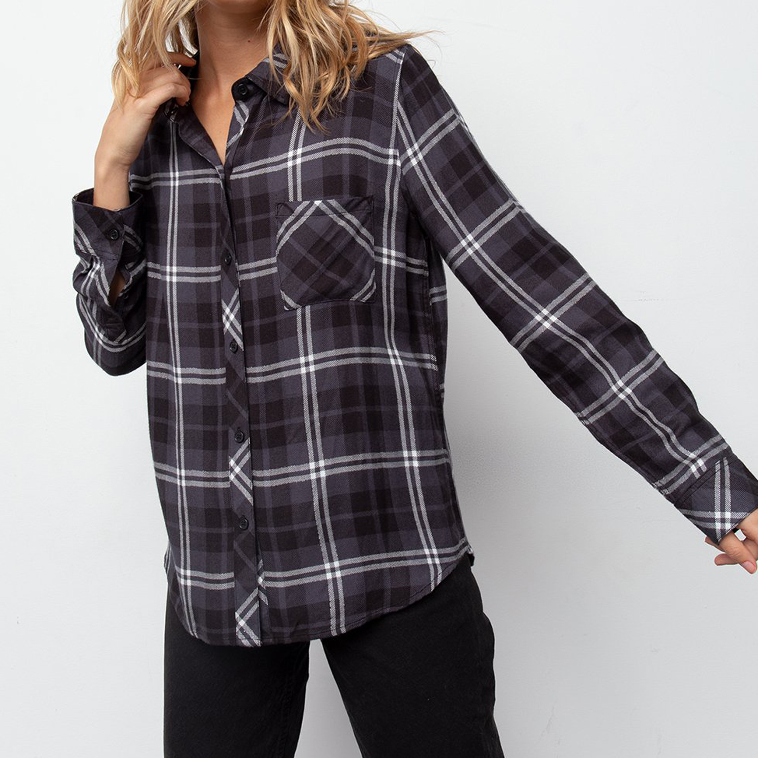 Rails Onyx Slate White Hunter Plaid Shirt