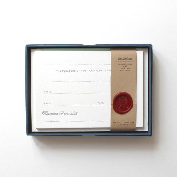 Meticulous Ink Invitations - R.S.V.P. Letterpress Box Set