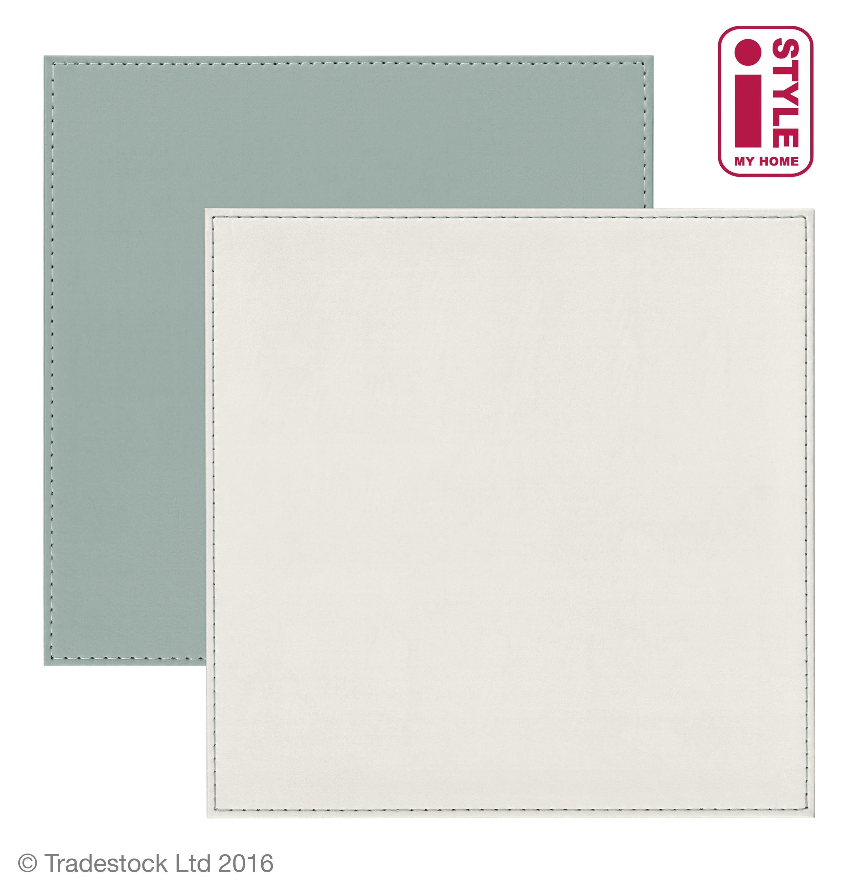 Freeform Faux Leather Square Placemat & Coaster (Set of 4)