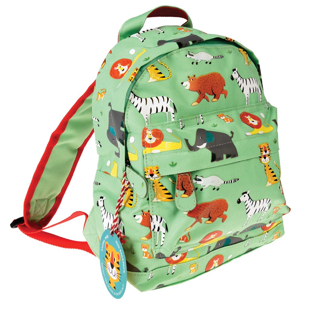 Rex London Mini Green Polyester Animal Park Backpack