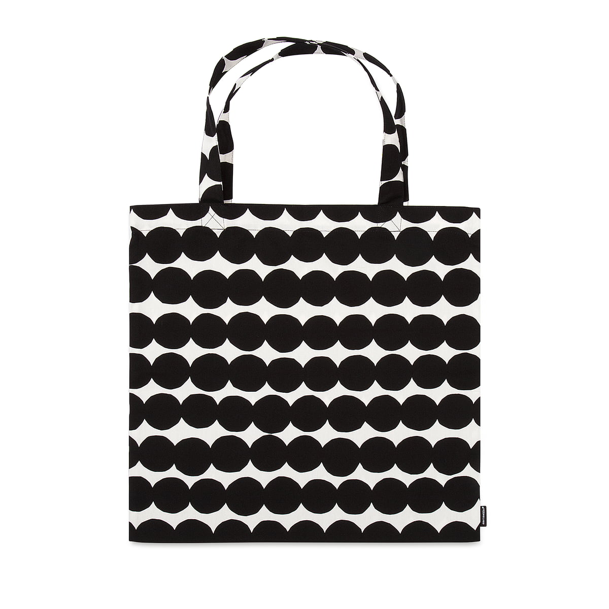 Marimekko Black and White Rasymatto Cotton Bag