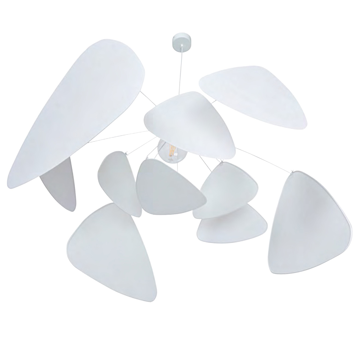 Market Set White Large Mobile Pendant Lamp, Screen Murano