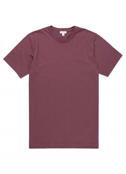 Sunspel Organic Classic T-Shirt - Burgundy 