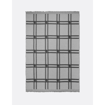 Ferm Living Checked Wool Blend Blanket Grey