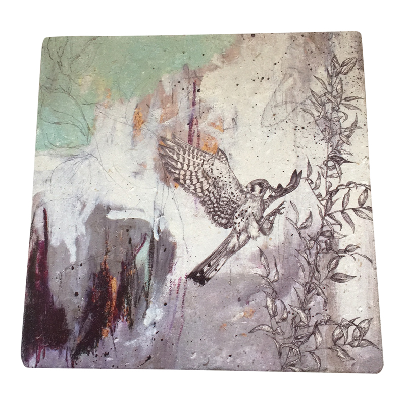 sky siouki American Kestral - Stone Tile Coaster