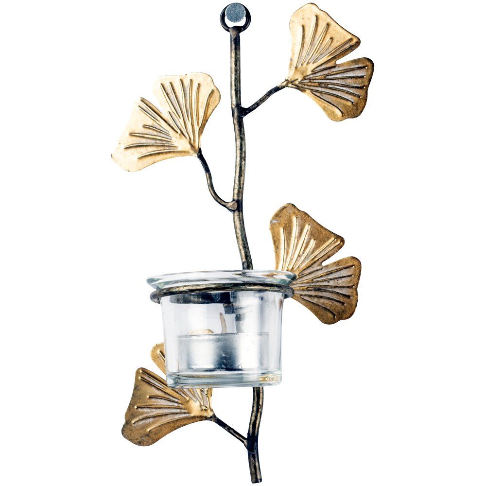 Grand Illusions Ginko Leaf Wall Votive Candle Holder